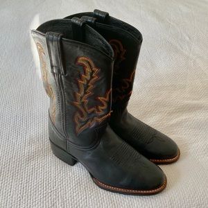 Double H black leather cowgirl / cowboy boot